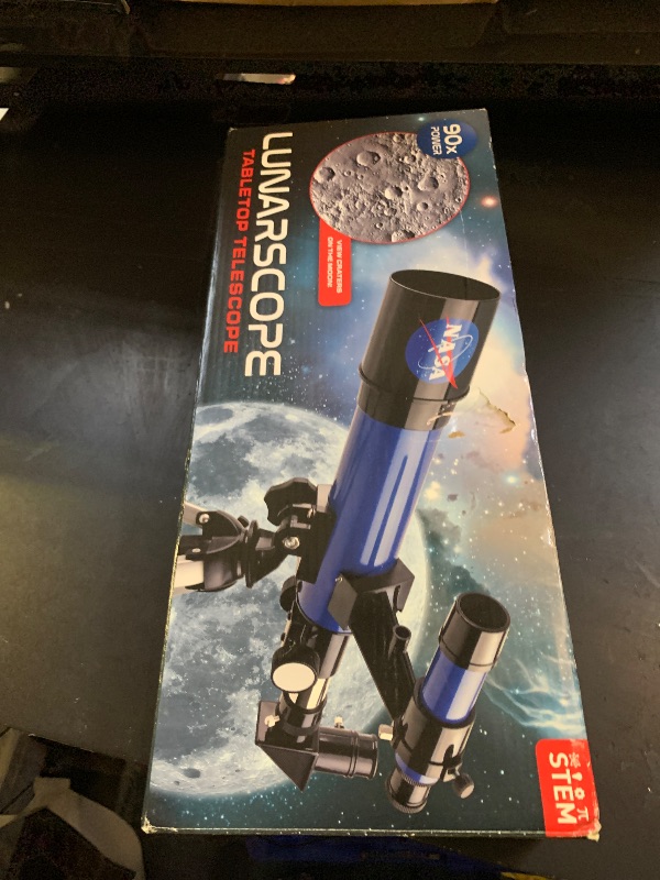 Photo 1 of NASA Lunar Telescope for Kids – 90x Magnification, Includes Two Eyepieces, Tabletop Tripod, and Finder Scope- Kids Telescope for Astronomy Beginners, Space Toys, NASA Gifts (Amazon Exclusive)