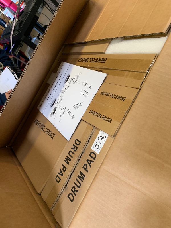 Photo 1 of Electronic Drum Set,Electronic Drum for Beginner Set with Type-C Charging,support USB MIDI Bluetooth,with 4 Quiet Mesh Pads 2 Pedals, Drum Stool, Sticks, Headphones and Melodics Lessons