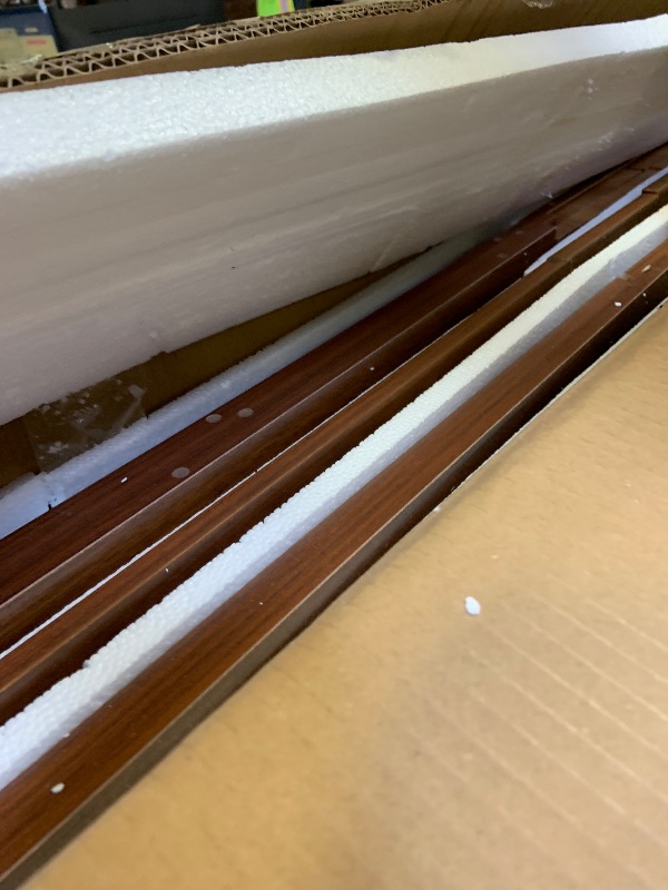 Photo 1 of Merax Twin Size Race Car Bed with LED and Upholstered Backrest Headboard, PU Car-Shaped Platform Bedframe with Wheels and Guardrails, Wood Slat Support, No Box Spring Needed