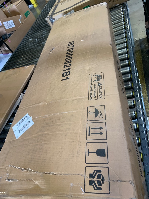 Photo 1 of Feonase Queen Bed Frame with Storage & Charging Station - Hydraulic Lift Up Platform Bed, Upholstered Button Tufted Headboard, Sturdy Wooden Slats, Noise-Free, No Box Spring Needed, Dark Gray (FACTORY SEALED)