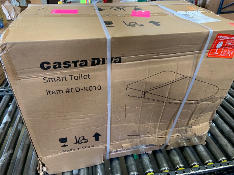 Photo 1 of (FACTORY SEALED) Casta Diva Smart Toilet, Wider Bidet with Heated Seat, Auto Open/Close, Warm Water, Foot Sensor Auto Flushing, Modern Japanese Toilet for Bathroom with Remote Control 1.28GPF(CD-K010) (FACTORY SEALED)