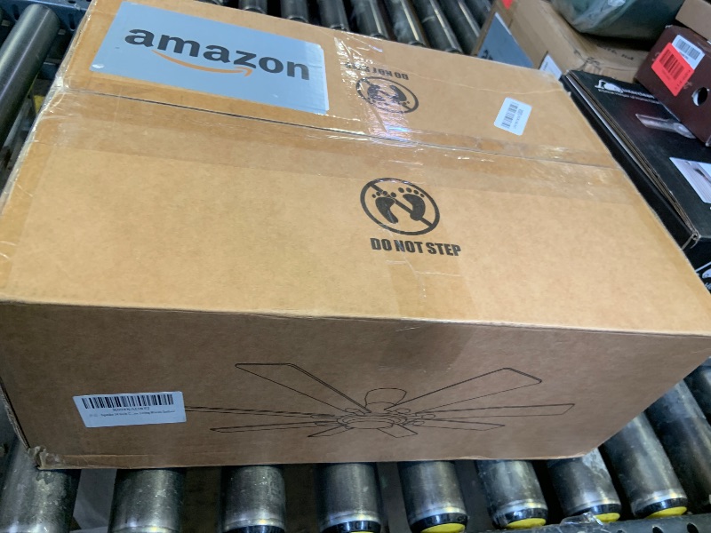 Photo 1 of lspmke Ceiling Fans with Lights, 54 inch Low Profile Ceiling Fan with Light and Remote Control, Flush Mount Ceiling Fan for Bedroom, Living Room, Reversible, 3CCT, Dimmable, Noiseless DC Motor, Black