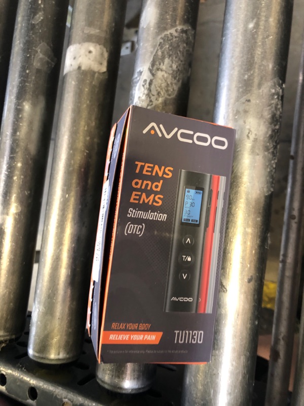 Photo 1 of AVCOO 30 Modes TENS EMS Unit Compact Muscle Stimulator for Pain Relief of Back, Shoulder, Neck, Rechargeable & Portable Dual Channel EMS Muscle Stimulator with 30 Intensity Levels, 12 Electrode Pads
