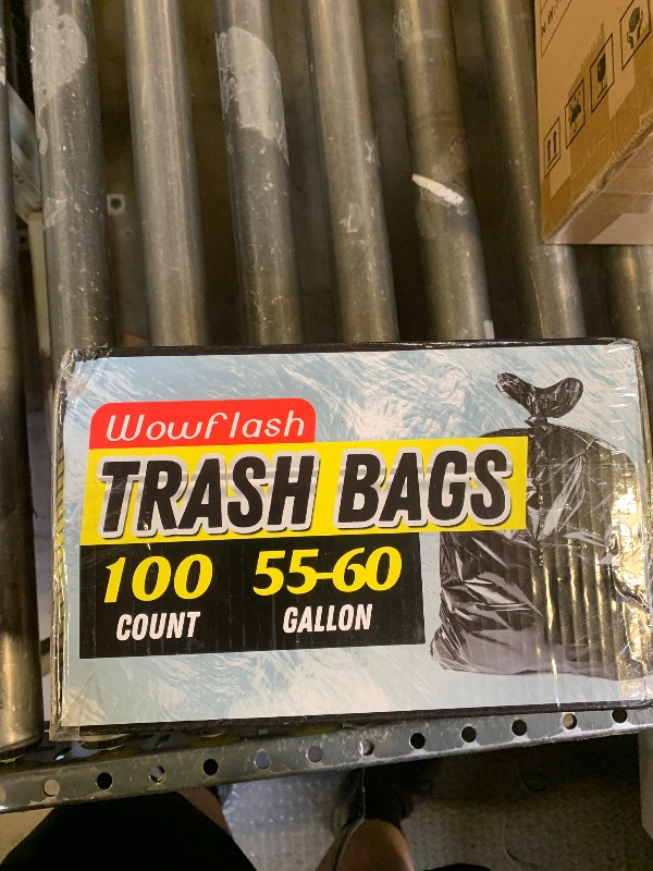 Photo 1 of 100 Count 55-60 Gallon Trash Bags, Sturdy & Tear-Resistant Commercial Can Liners 55 Gallon, Large Garbage Bags, Large Black Trash Bags for Commercial, Lawn and Leaf Bags