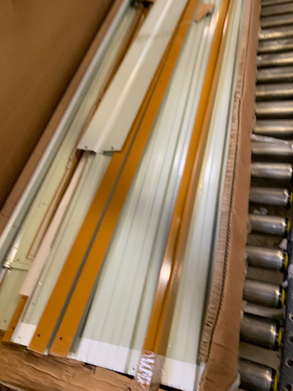 Photo 1 of Jintop 10x12 FT Metal Aluminum Outdoor Storage Shed,Waterproof Tool Sheds with Window,Heavy-Duty Sheds Unit w/Door and Vents,for Storing Bicycles,Lawnmowers,Barbeques,White+Yellow