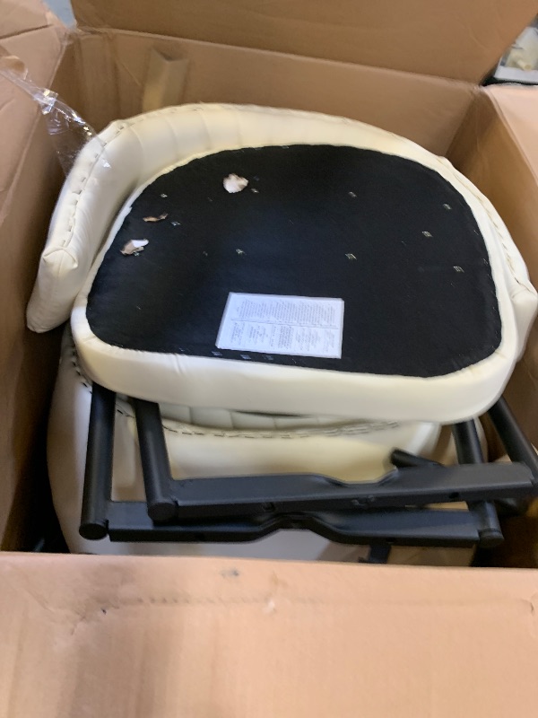 Photo 1 of GREHOME Swivel Bar Stools Set of 2, Ergonomic Backrest, Linen Fabric Upholstered Bar Stools with Chrome Plated Metal Feet for Kitchen Island (Beige-PU, 30 inch)