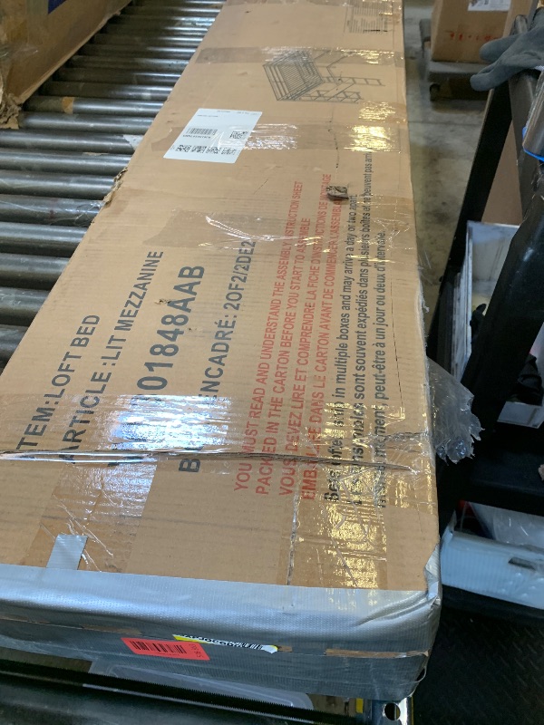 Photo 1 of Walker Edison Orion Urban Industrial Metal Double Over Computer Desk Bunk Bed, Full Double, Black