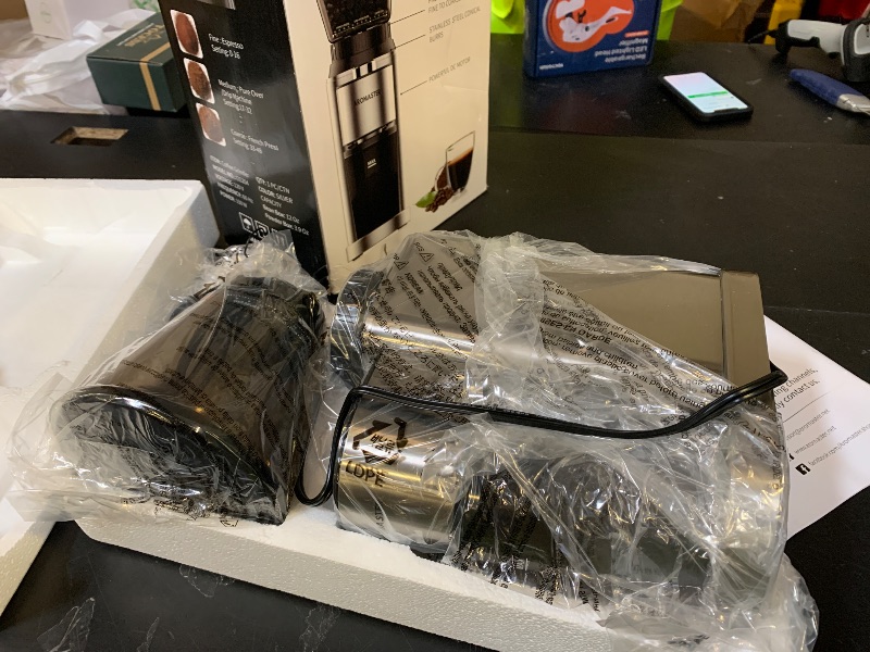 Photo 1 of Aromaster Burr Coffee Grinder with 48 Gind Settings, Conical Coffee Bean Grinder for Home Use,Stainless Steel,40 Seconds Adjustable Timer,Anti-static,Easy to Clean with Brush