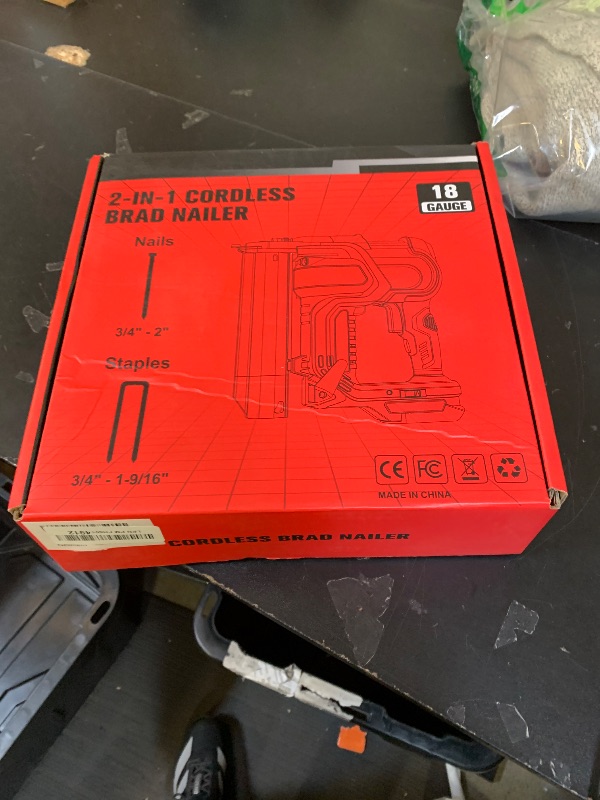 Photo 1 of MtiolHig Cordless 2" Brad Nailer Compatible with Milwaukee Battery(No Battery), 2-in-1 Electric Nail Gun/Staple Gun, 18 Gauge Nail Gun Battery Powered with 1000 Nails for Wood Carpentry