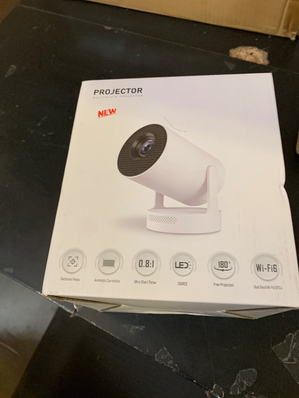 Photo 1 of [Electric Focus]Mini Portable Projector with 4K Support, Bluetooth 5.4 WIFI6, 5watt Sound Base Speaker, 260 ANSI, Android 11, 210° Rotation , Auto Keystone Correction Video Projector HY300 PLUS