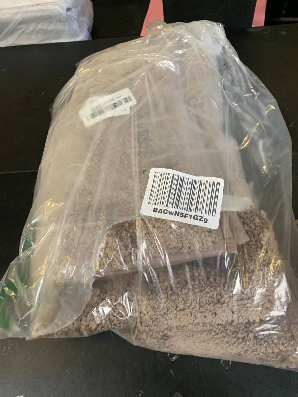 Photo 1 of **INCOMPLETE SET** SHACOS Microfiber Bathroom Rugs Set of *2 ONLY* with Toilet Lid Cover Non Slip Washable Bath Mat Absorbent Bathroom Carpet 16"x24"+U Shape Toilet Rug 20"x24" Coffee