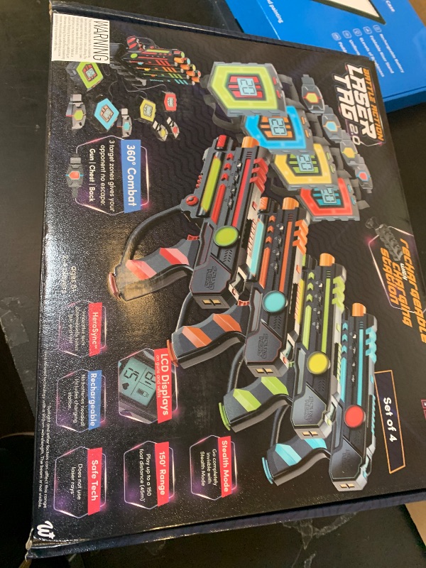 Photo 1 of Squad Hero Rechargeable Laser Tag 360° Sensors + LCDs - Set of 4 - Easter Gift Ideas for Kids Teens and Adults Boys & Girls Family Fun - Cool Teenage Lazer Group Activity, Teen Gifts Ages 8+ Year Old