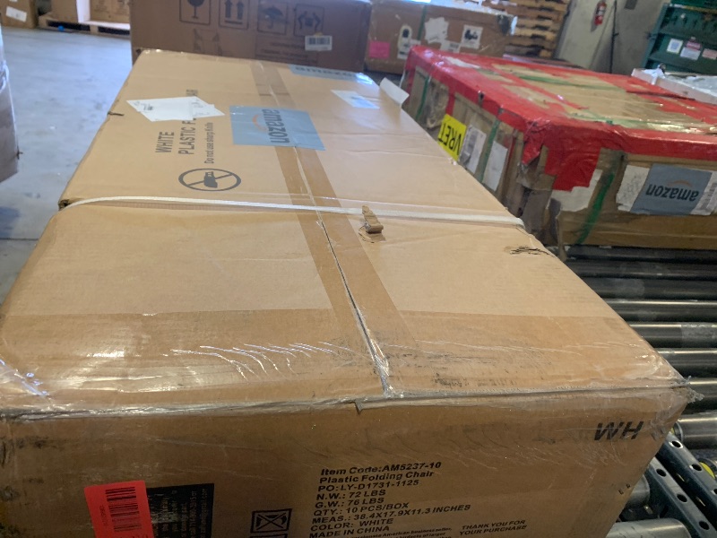 Photo 1 of 10 PLASTIC FOLDING CHAIRS WHITE -- FACTORY SEALED --