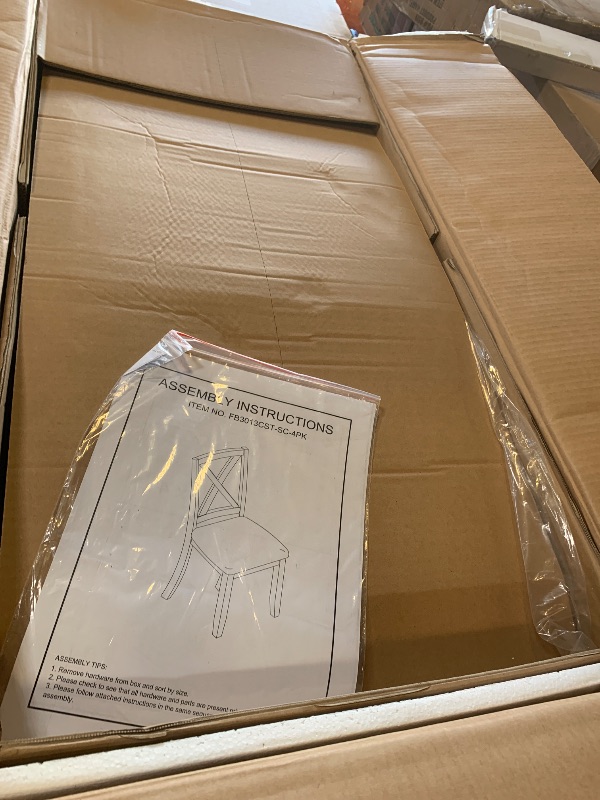 Photo 1 of ONLY CHAIRS****************** Trygoal 6-Piece Dining Table Set for 4-6 People, Kitchen Set with 4 Upholstered Chairs and One Bench, Living Room Chairs with X-Shape Backrest, Rectangular Wooden Table for Home Bar and Kitchen, Gray