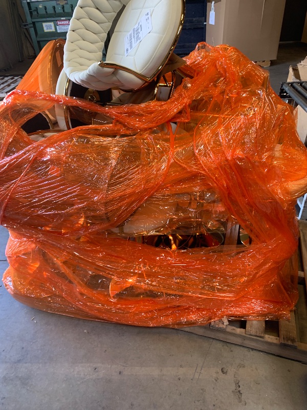 Photo 1 of *SOLD AS IS* PALLET OF WHITE WOVEN BACK CHAIRS 12 TOTAL *SOLD AS IS*