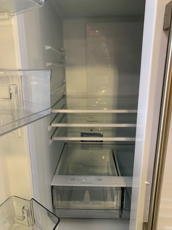 Photo 1 of BLACK+DECKER 16 Cu. Ft. French Door Refrigerator with Built-in Ice Maker, Full Size Refrigerator with Bottom Mount Freezer Drawer, ENERGY STAR certified, White