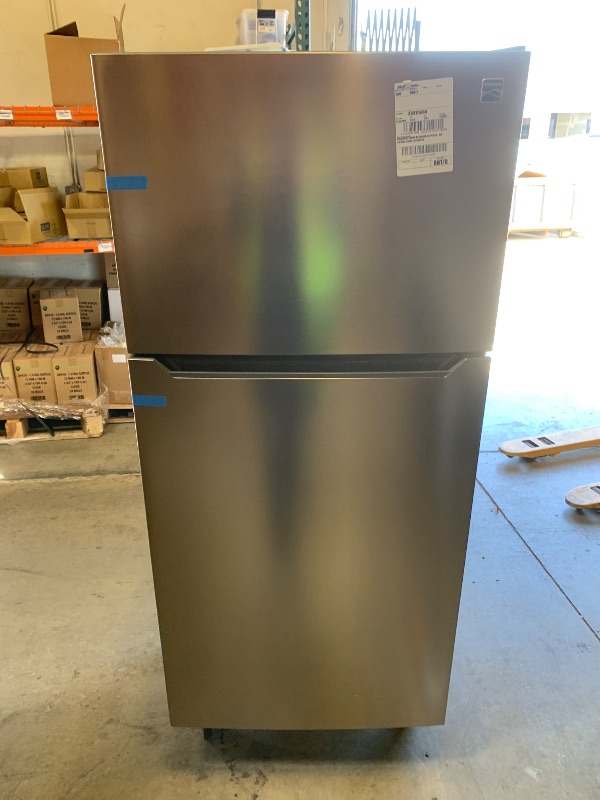 Photo 1 of BLACK+DECKER 24 Cu. Ft. Top Mount Refrigerator with Freezer, 2 Door Refrigerator with Top Freezer and Adjustable Temperature Control, Full Size Kitchen, ENERGY STAR, BR2400JS, Stainless Look