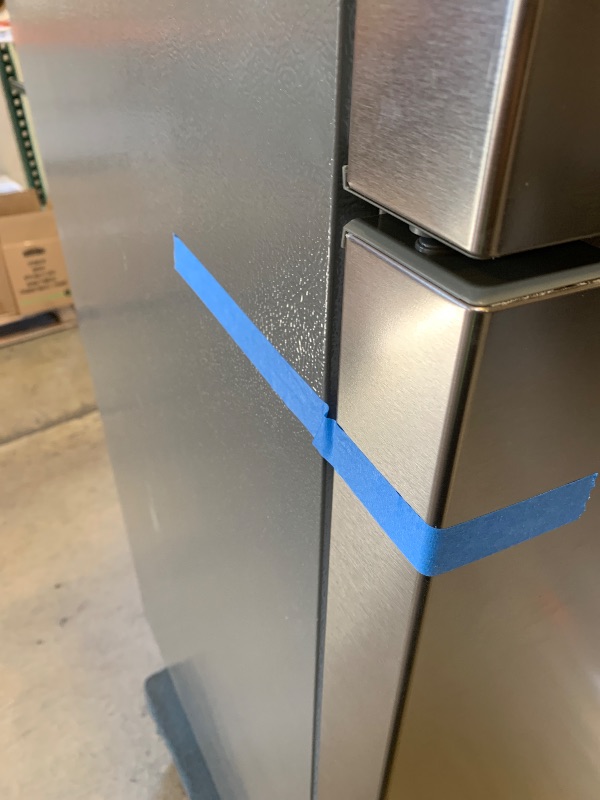 Photo 1 of BLACK+DECKER 24 Cu. Ft. Top Mount Refrigerator with Freezer, 2 Door Refrigerator with Top Freezer and Adjustable Temperature Control, Full Size Kitchen, ENERGY STAR, BR2400JS, Stainless Look