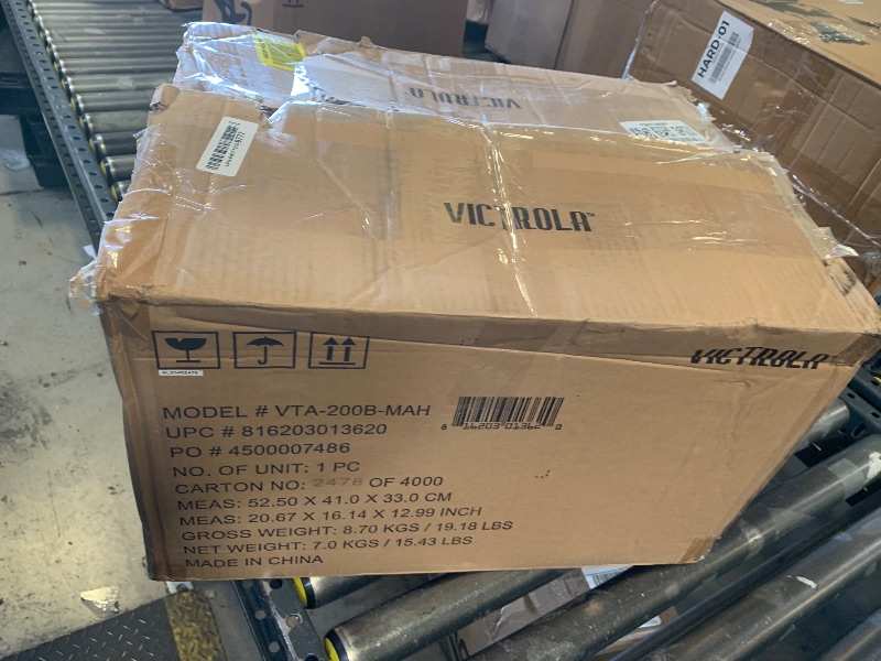 Photo 1 of Victrola The Quincy 6-in-1 Bluetooth Record Player & Multimedia Center with Built-in Speakers – 3-Speed Turntable, CD & Cassette Player, AM/FM Radio, Wireless Music Streaming (Mahogony)