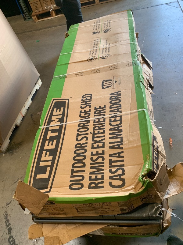 Photo 1 of --FACTORY SEALED-- *SOME DAMAGE* Lifetime Outdoor Storage Shed, 8 x 5 Foot, Gray --FACTORY SEALED-- *SOME DAMAGE*