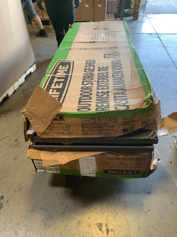 Photo 1 of --FACTORY SEALED-- *SOME DAMAGE* Lifetime Outdoor Storage Shed, 8 x 5 Foot, Gray --FACTORY SEALED-- *SOME DAMAGE*
