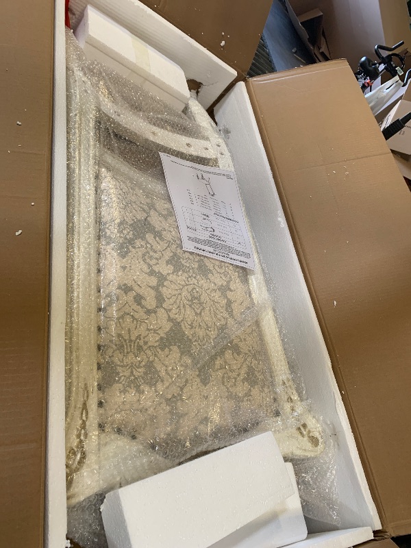 Photo 1 of ACME Simple Relax Set of 2 Upholstered Armless Side Chair in Antique Pearl Finish