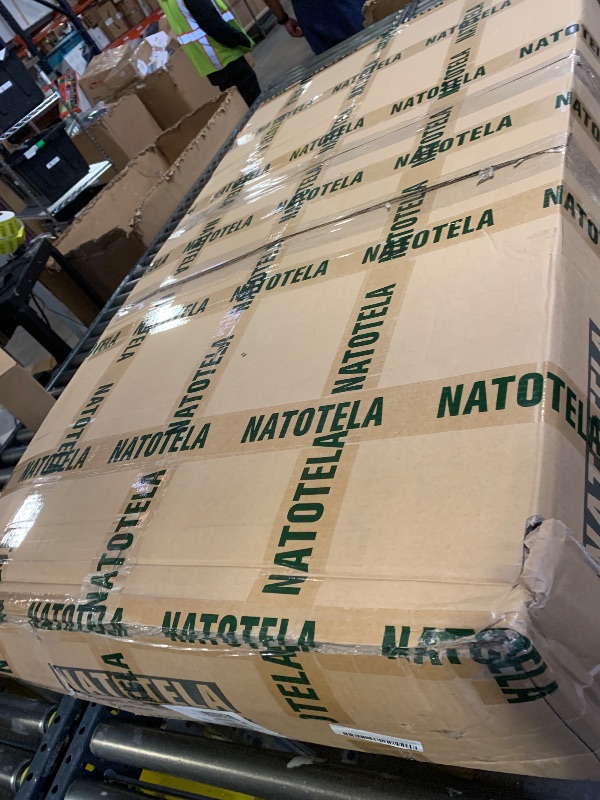 Photo 1 of Natotela 2 pcs-2 Drum Spill Containment Pallet Platform w/Drain 18.5 Gallon 51.2x27.2x5.9in 2645lbs Load Capacity Forkliftable Low Profile LDPE 4 Drum Spill Containment Tray for Industrial Storage