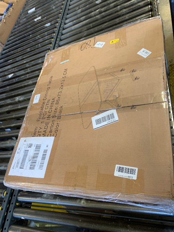 Photo 1 of Rukulin Multifunction Table Drop Leaf Dining Table - 47" Wooden Foldable Kitchen Table with 6 Wheels (Black)