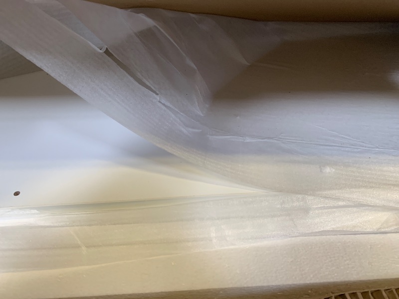 Photo 1 of QUALIKRAFT White Vanity Set with LED Mirror & Stool, Makeup Desk with Built-in Power Outlet (2 AC & 2 USB), 2 Large Drawers & 6 Shelves, Lighted Dressing Table for Bedroom Organization