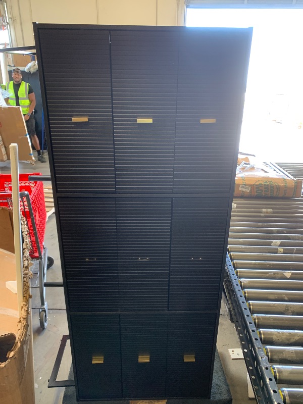 Photo 1 of Chrangmay Modern Chest of Drawers with 9 Drawers,Deep Drawers,Clothes Organizer,Large Storage Cabinet for Living Room, Bedroom,Hallway,with Anti-Tipping Device,Matte Black