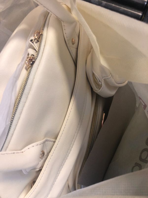 Photo 1 of BabbleRoo Diaper Bag Backpack, Spacious & Stylish Nappy Organizer, Eggshell White, 1 pc