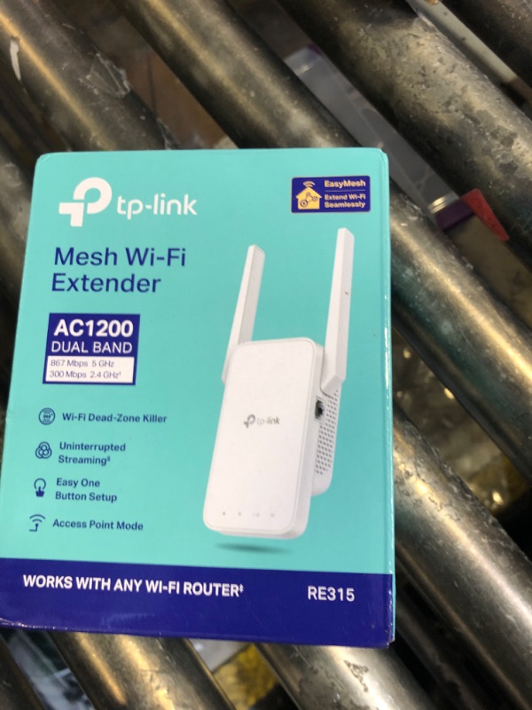 Photo 1 of TP-Link AC1200 WiFi Extender, 2023 Engadget Best Budget Pick, 1.2Gbps Signal Booster for Home, Dual Band 5GHz/2.4GHz, Covers Up to 1500 Sq.ft and 30 Devices,Support Onemesh, One Ethernet Port (RE315)