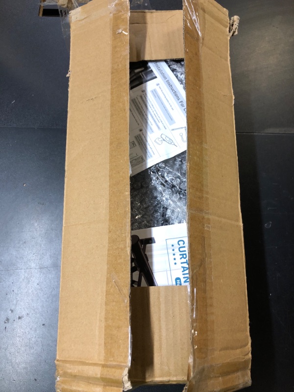 Photo 1 of 1 Inch Double Curtain Rods 28 to 145 Inch, Adjustable Dual Heavy Duty Curtain Rods with Sliding Glass Door, Patio, Bedroom, Kitchen, Black