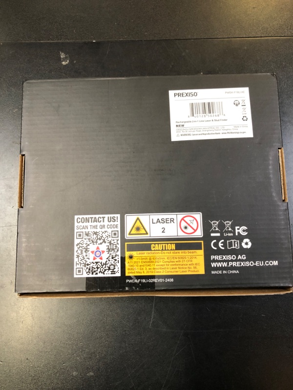 Photo 1 of PREXISO 2-in-1 Stud Finder with Laser Level, Rechargeable Multi Surface Cross Line Laser & Wall Stud Scanners Tool for Hanging Frames & Picture, Wood Ac Wire Metal Studs Joist Pipe Detection