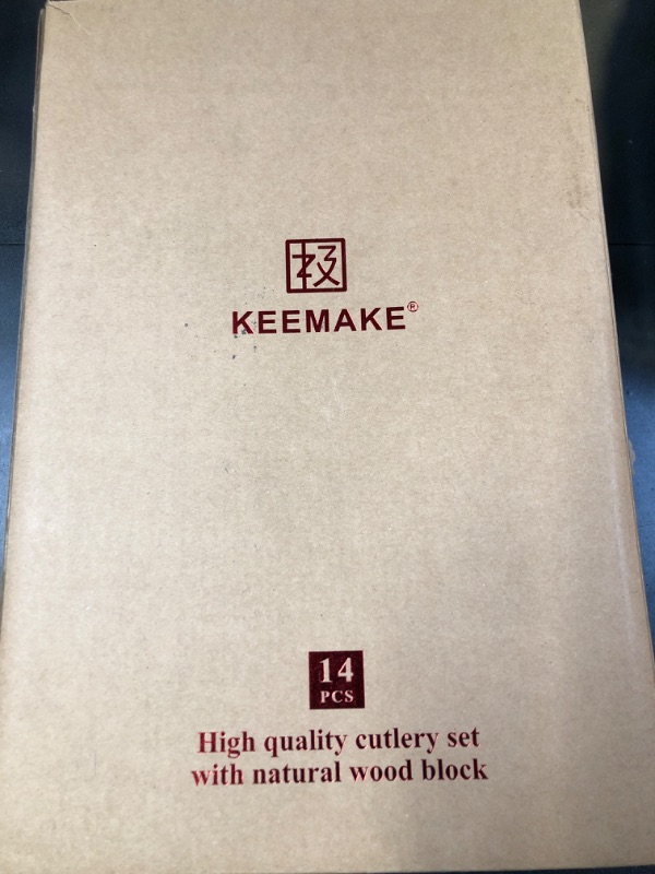 Photo 1 of KEEMAKE Knife Block Set - 14 Piece Kitchen Knife Set with Block High Carbon Stainless Steel Ultra Sharp Chef Knife Sets Professional Kitchen Knives with Ergonomic Pakkawood Handle and Sharpener