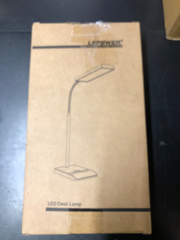 Photo 1 of LEPOWER Desk Lamp, 800LM LED for Home Office, 12W Reading for Desk, Eye-Caring Light, Touch Table Gooseneck Lamp, 50 Lighting Modes, Bright for Bedroom, Study (Black)