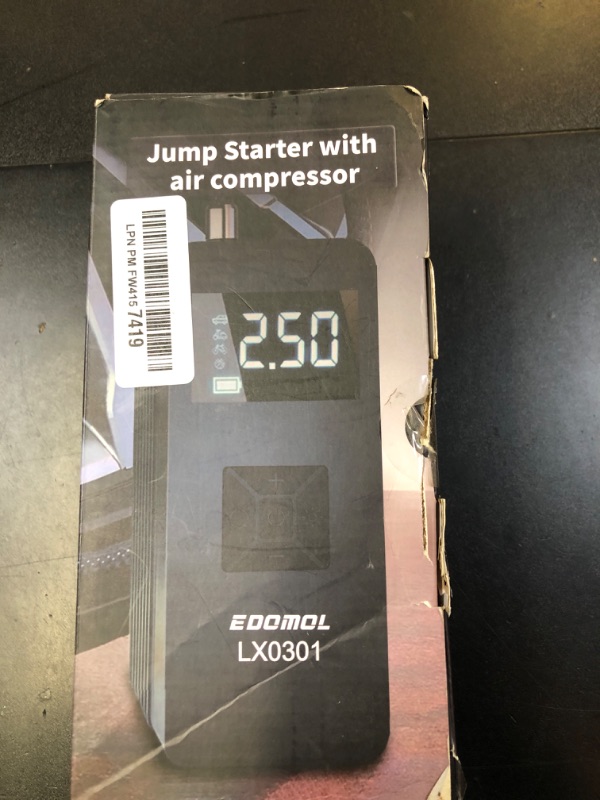 Photo 1 of Tire Inflator Portable Air Compressor with Digitally Display Pressure Gauge 20000mA, Car Air Compressor Pump with Jump Starter 150PSI, 14.8 V Car Battery Jump Starter Portable