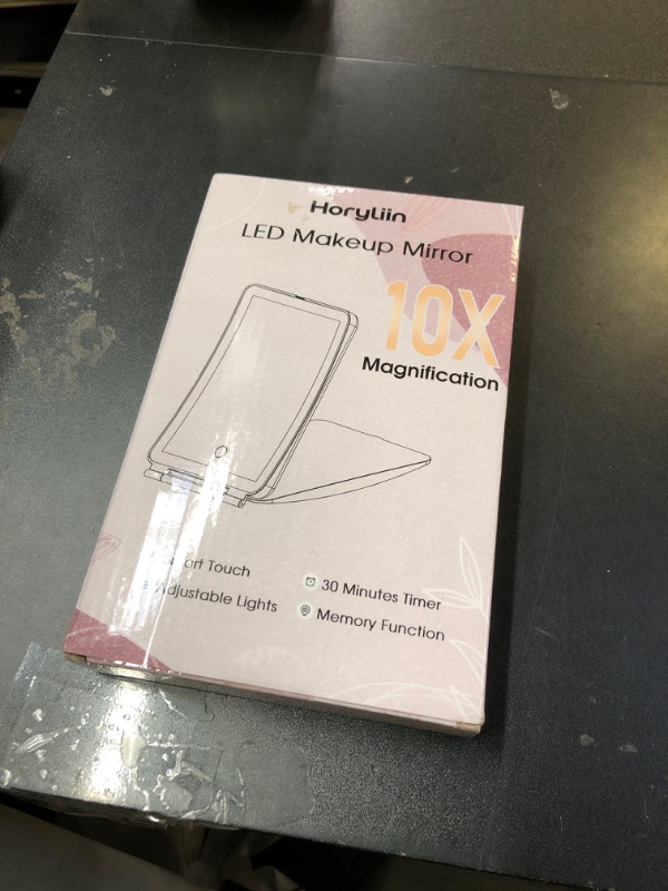 Photo 1 of 10X/1X Magnification Lighted Makeup Mirror with Lights, Rechargeable Magnifying Mirror with 80LED&2000mAh Battery, Portable Travel Vanity Mirror with 3 Colors Dimmable Lighting, Travel Essentials