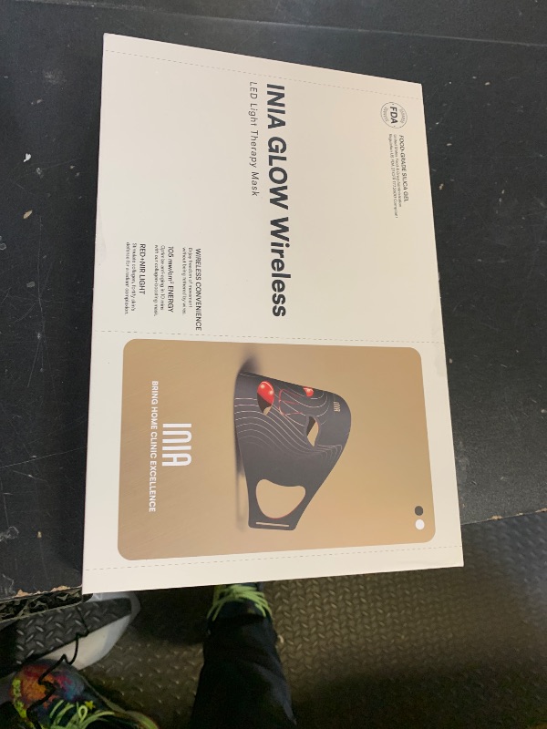Photo 1 of INIA Red Light Therapy Mask for Face, Glow Wireless LED Face Mask Light Therapy with Near-Infrared Red Light (NIR), Rechargeable and Ergonomic Design for Home & Travel