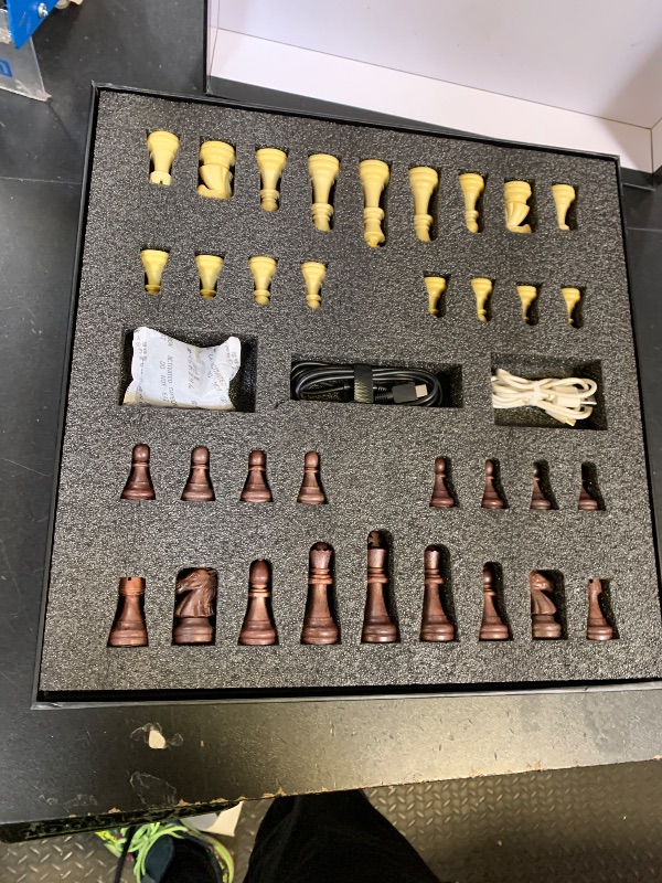 Photo 1 of Chessnut Air Electronic Chess Set, A magnificently Handcrafted Wooden Chess Board with Extra Queens,LEDs, AI Adaptive Electronic Chess Set Game and App with Computer Chess Board