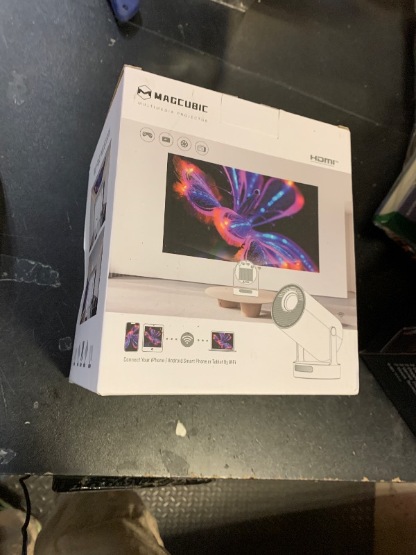 Photo 1 of ?Electric Focus?Magcubic Mini Projector 4K Support, Smart Projector with WiFi 6 and Bluetooth 5.4, 5W Soundbase Speaker, 180° Rotation, Portable Proyector for Home Theater