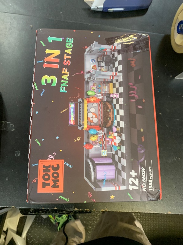 Photo 1 of **INCOMPLETE** QEINIE Five Nights Stage Building Blocks Toys, Classic Horror Stage Building Set, Home Decoration Great Birthday Present for Teens, Collectible Present for Game Fans