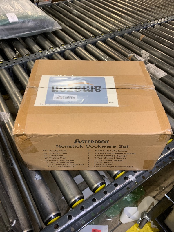 Photo 1 of Astercook 23 Pcs Pots and Pans Non Stick Ceramic Cookware Set Detachable Handle, RV Stackable Kitchen Cooking Set Removable Handles, Oven Safe, Induction Ready, Cream White