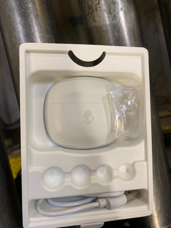 Photo 1 of Skullcandy Rail Wireless Earbuds, Bluetooth Headphones, Noise Isolating Fit, Up to 42 Hours Battery, IP55 Sweat and Water Resistant, Microphone for iPhone Android - Bone