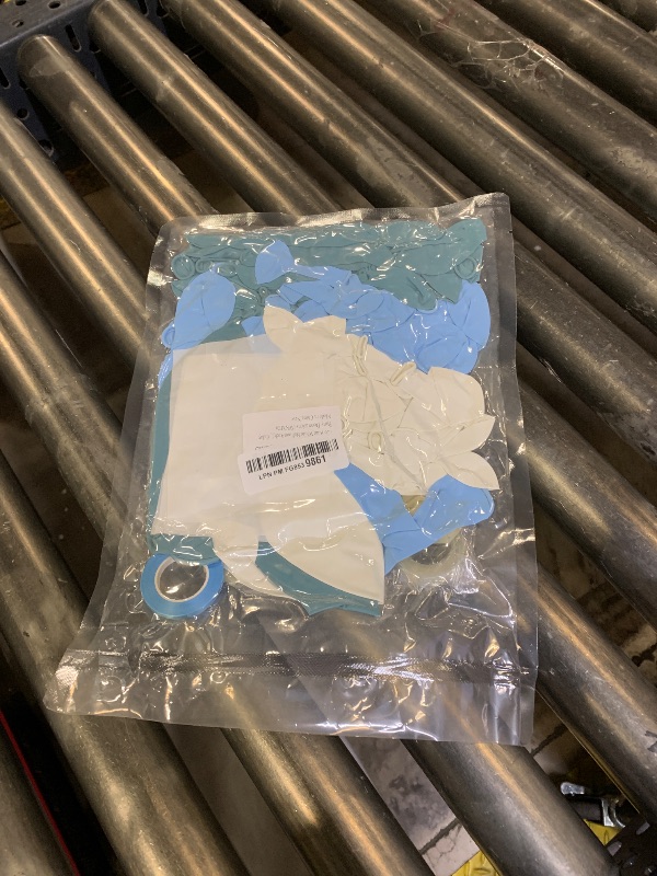 Photo 1 of 119pcs Dusty Blue Balloon Arch Garland Kit, Blue and White Balloon Arch Kit with Dusty Pastel Blue White Clear Balloons for Bridal Shower Gender Reveal Birthday Baby Shower Party Decorations