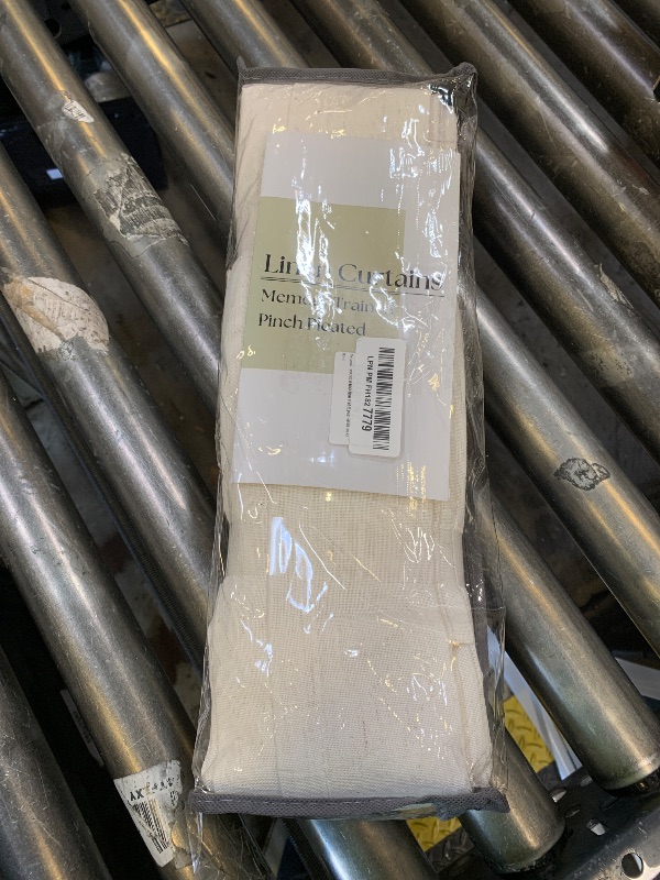 Photo 1 of 120 Inch Linen Curtains Pinch Pleated for Living Room Tall Windows Custom Made Pleat Drape with Hooks Rings Back Tab Privacy Semi Sheer Extra Long Linen Drape Curtains 120 Length Cream Ivory 10ft