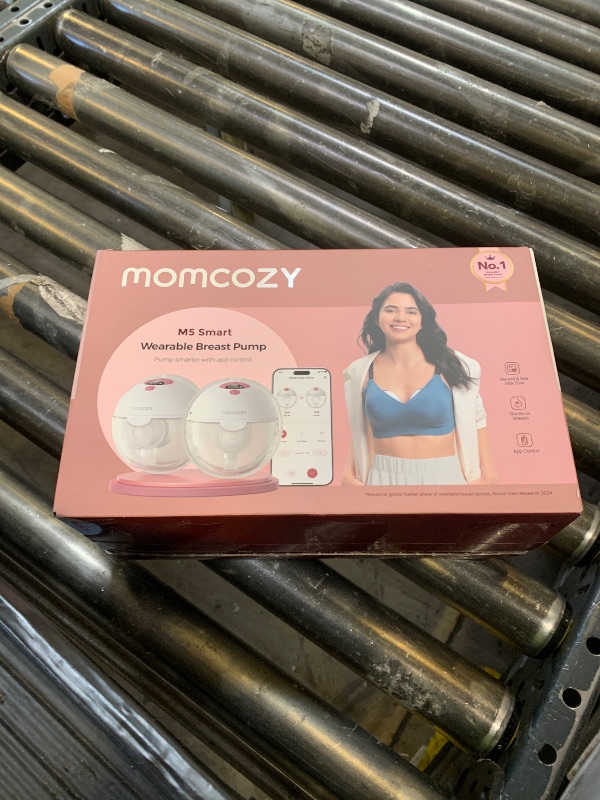 Photo 1 of Momcozy M5 Smart APP Controlled Wearable Breast Pump, Hands-Free Wireless Electric Pump, 3 Modes 9 Suction Levels, BPA-Free, Portable Lightweight, 24mm Flange, 2-Pack Cozy Red