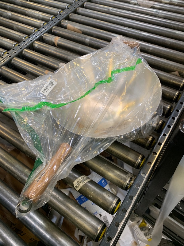 Photo 1 of Oster Sangerfield 14-Inch Stainless Steel Wok With Wood Handles, Durable Non-Stick Stir Fry Pan for Gas and Electric Stovetops