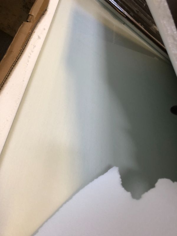 Photo 1 of [Tempered Glass] 46“x36” Rounded Glass Chair Mat with Polished Edge Clear Office Chair Mat, Glides Smoothly, Suitable for Carpet or Hardwood Floors