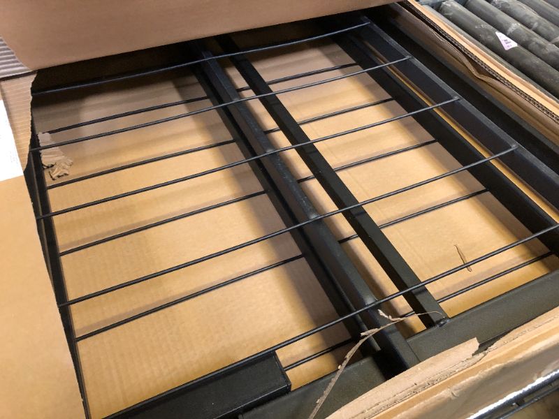 Photo 1 of Amazon Basics Bed Frame with Storage, Foldable Metal Platform, Sturdy Steel, No Box Spring Needed, 18 Inches High, Tool-Free Setup, Queen Size, Black